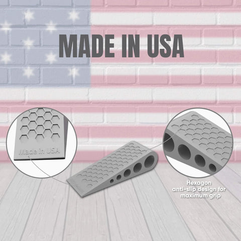Door Stoppers for Bottom of Door Premium Floor Rubber Door Stop Wedge Made in USA Heavy Duty Honeycomb Design for Carpet, Tile