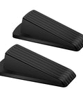 2 Pack Premium Rubber Door Stoppers For Bottom Of Door Security Heavy Duty Non Slip Wedges For Carpet Wood Tile Hardwood Floors Anti Scratch Quiet Durable Door Stopper Set