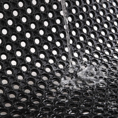 Outdoor Rubber Floor Mat With Drainage Holes Anti Slip Heavy Duty Entrance Mat showing water drainage capability.