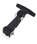 4 Pack Rubber Flexible Draw Latches With T Handle And Brackets, elastomer latch body for vehicle engine hood, side view