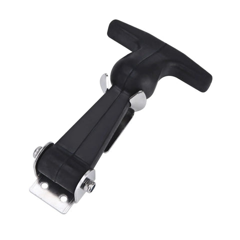 4 Pack Rubber Flexible Draw Latches With T Handle And Brackets, elastomer latch body for vehicle engine hood, side view