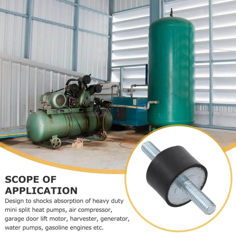 Vibration Isolator Mounts Rubber Cylindrical With Dual Threaded Studs Shock Absorbers For Pumps And Industrial Equipment