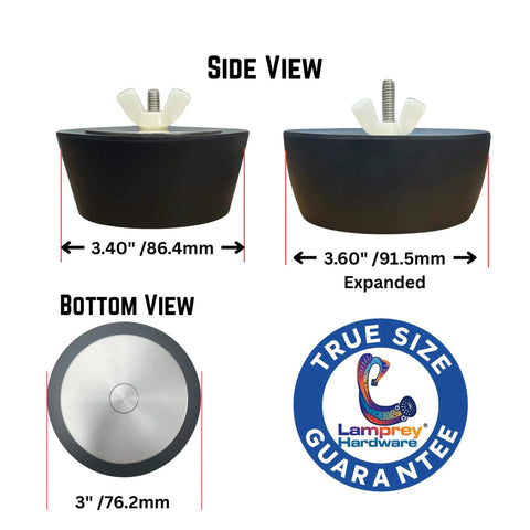 Expansion Plug 3.25 To 3.50 Inch Rubber Winter Plug For PVC Fittings And Drains 1 Pack LHP14 Expands To 3.60 Inches When Tightened