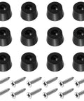 Round Rubber Cutting Board Feet 12 Pack With Stainless Steel Screws Non Slip Bumpers For Furniture Chairs Desks Electronics Durable Shock Absorbing Pads