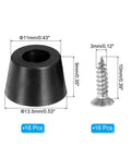 Cutting Board Feet 16 Pack Round Rubber Feet Bumpers Non Slip Pads With Stainless Steel Screws 14 X 11 X 9mm dimensions