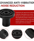 Rubber Feet Bumper Replacement Set For DBM-8P1 Coffee Burr Mill Grinder No Slip Stability And Noise Reduction Easy Snap In Install 4 Pack Black