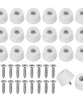 20 Pack No Slip Rubber Cutting Board Feet Bumpers Round Pads With Stainless Screws, Anti Skid Feet For Furniture, White 0.98x0.59 inches