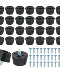 28 Pack Rubber Feet Set 15x12x8mm Screw On Grippy Non Slip Bumpers For Electronics Furniture Cutting Boards Chairs Cabinets Sofas Speakers And More Durable PVC Pads With 3x12mm Screws