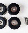 Four Tough Rubber Feet Set With 1.5 Inch Diameter And 0.75 Inch Height 0.25 Inch Mount Holes For Cabinets, Speakers, Subwoofers