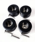 Four Tough Rubber Feet Set With 1.5 Inch Diameter And 0.75 Inch Height 0.25 Inch Mount Holes For Cabinets, Speakers, Subwoofers