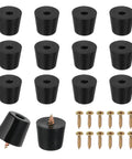 14 Piece Rubber Feet Set Non Slip Bumpers With 5mm Screw On Hardware For Electronics Furniture Cutting Boards Chairs Cabinets Sofas And Speakers Round Black Pads Measuring 20x14x17mm
