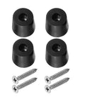 Four Pack Round Rubber Cutting Board Feet With Stainless Steel Screws No Slip Bumpers For Furniture Chairs Desks And Electronics That Keep Your Setup Solid 0.24 Inch Wide By 1.18 Inch High