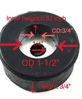 Four Tough Rubber Feet Set With 1.5 Inch Diameter And 0.75 Inch Height 0.25 Inch Mount Holes For Cabinets, Speakers, Subwoofers, 3D Printers