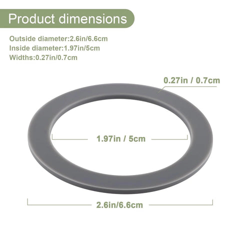 6 Pack Rubber Gasket Seals For Oster Blender O Ring Replacement Kit, Leakproof Durable Replacement Parts, dimensions shown