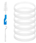 6 white gaskets, brush, and hook for 3.94 Inch Rubber Gasket Replacement Seal Kit With Brush And Hook For High Performance Countertop Blenders