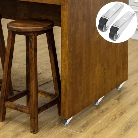 Gate Caster Wheels Replacement Set With Sinking Door Bottom Pulley shown under a wooden cabinet for easy mobility.
