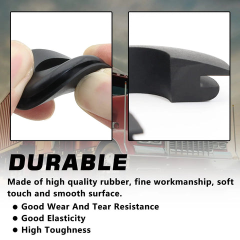 Close-up view of a rubber seal, part of 100 Pieces Glad Hand Seals Set For Trucks And Trailers Rubber Black Polyurethane Seal Washers Grommets Round Gaskets Includes Replacement Seals For Semi Trucks Trailers And Tractors Part No 10028, showcasing flexibility and durability.