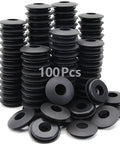 Image of 100 Pieces Glad Hand Seals Set For Trucks And Trailers Rubber Black Polyurethane Seal Washers Grommets Round Gaskets