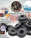 100 Pieces Glad Hand Seals Set For Trucks And Trailers Rubber Black Polyurethane Seal Washers Grommets Round Gaskets