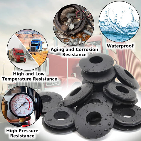 100 Pieces Glad Hand Seals Set For Trucks And Trailers Rubber Black Polyurethane Seal Washers Grommets Round Gaskets