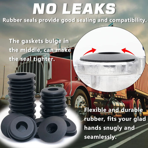 100 Pieces Glad Hand Seals Set For Trucks And Trailers Rubber Black Polyurethane Seal Washers Grommets Round Gaskets Includes Replacement Seals For Semi Trucks Trailers And Tractors Part No 10028