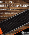 Wheel Chock Tie Down Kit With Rubber Grip Sleeve showcasing webbing protective, low profile design, and anti-slip features for trailer E Track system.