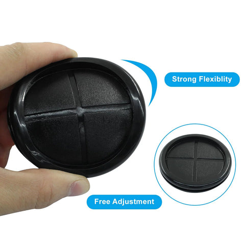 Close-up of 2-1/8 Inch Inner Diameter Rubber Grommets For Wiring And Routing 2-1/2 Inch Drill Hole Dia Black