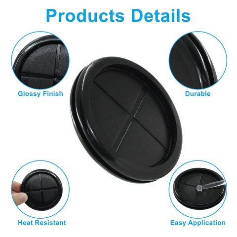 Black 2-1/8 Inch Inner Diameter Rubber Grommets For Wiring And Routing 2-1/2 Inch Drill Hole Dia 6 Pack Double Sided Rubber Plugs
