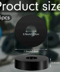 Set of 16 thick rubber isolation pads with 1.5 inch outer diameter, 0.5 inch inner hole, and 0.4 inch thickness size details
