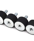 Compact M6/M8 cylindrical rubber isolators deliver reliable vibration damping, shock absorption, and noise reduction; side view