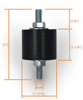 Heavy Duty Anti Vibration Rubber Isolator Mounts With M8 Studs, 4 Pack, Built To Last For Machinery And Equipment, front view