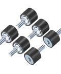 M6 Rubber Isolator Mounts With Studs 20x15mm male female threads vibration absorbers zinc plated cylindrical mounts 4 pack
