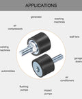 M6 Rubber Isolator Mounts with Studs 20x15mm Male Female Threads Vibration Absorbers Zinc Plated Cylindrical Mounts 4 Pack applications