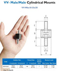 Hand holding Rubber Vibration Isolator Mounts With Double Studs For Cars Boats Motors And Pumps Anti Vibration Silent Blocks with dimensions and specifications