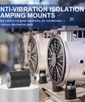 Heavy Duty M6 Rubber Isolator Mounts 20x25mm Vibration Damping Pads shown with motors for anti-vibration performance