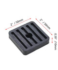Eight high-hardness natural rubber isolator pads cushion vibration, reduce noise, and protect air conditioning condenser components.