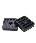 Eight high-hardness natural rubber isolator pads cushion vibration, reduce noise, and protect air conditioning condenser components