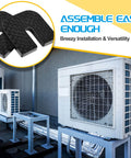 Outdoor air conditioning units with 8 Pack Rubber Isolator Pads for Air Conditioning Condenser Outdoor Units And Machinery Anti Vibration Damping Pads Shock Absorbing Rubber Absorbers Sound Isolation Pads For Quiet Operation And Enhanced Equipment Longevity.