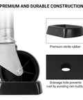 Built Tough Heavy Duty Rubber Jack Wheel Chock Stabilizer For Travel Trailers And RVs, 6 Inch Single Wheel Stopper, close-up view