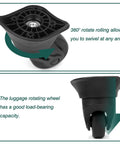 2 Pack Rubber Luggage Wheels Replacement Set with 360 Degree Swivel Caster For Suitcase Repair Durable, Wear Resistant