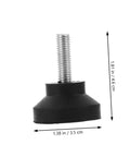 Four Pack Sturdy Adjustable Furniture Leveling Pads Rubber Feet for Tables Machines with dimensions shown in image