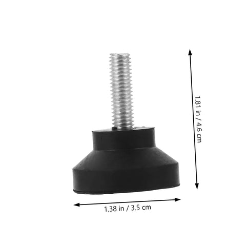 Four Pack Sturdy Adjustable Furniture Leveling Pads Rubber Feet for Tables Machines with dimensions shown in image