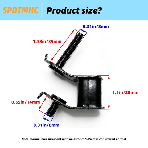 Durable anti vibration rubber mounts reduce generator vibration and noise, four 8mm feet compatible with Champion, side view.