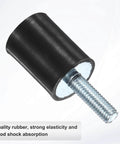 4 Pack Rubber Mounts D15mm By H20mm Vibration Isolators With M5 By 15mm Studs, cylindrical shock absorber close-up view