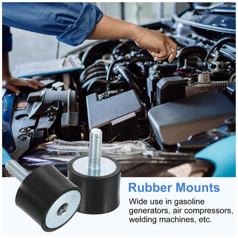 M5 Rubber Mounts 8Pcs 20x15mm Anti Vibration Isolators With Lock Nuts For Cars Generators And Air Compressors Reduces Vibration And Noise