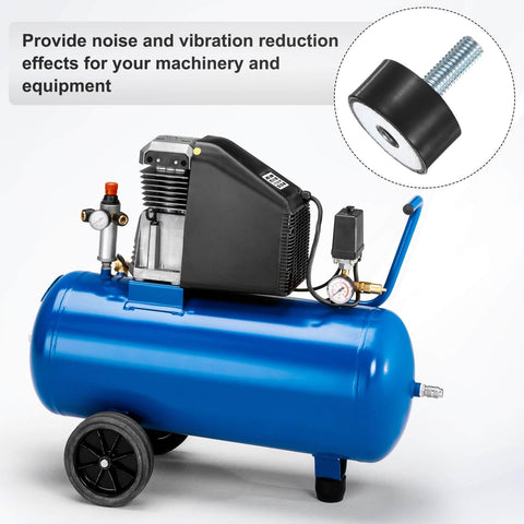 Eight Pack Rubber Mounts D30mm x H15mm Vibration Isolators With M8 x 23mm Studs used on air compressor