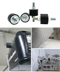 M8 Rubber Mounts Anti Vibration Isolators 30x20mm Cylindrical Vibration Isolation Mounts For Air Compressors Motors Diesel Engines Four Pack With Eight Lock Nuts shown in multiple installations.