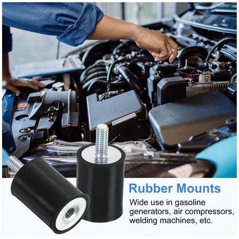 M4 Rubber Mounts 4 Pack 15x20mm Anti Vibration Isolators With Lock Nuts For Cars Generators And Air Compressors Zinc Plated Steel Base Heavy Duty Shock Absorbers To Kill Vibration