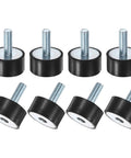 Eight Pack Rubber Mounts D30mm x H15mm Vibration Isolators With M8 x 23mm Studs for compressors, cars, pumps, boats, and motors.