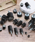 Eight Pack Rubber Mounts D30mm x H15mm Vibration Isolators With M8 x 23mm Studs for noise dampening and shock absorption